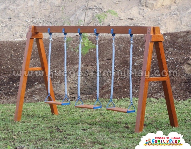 Silla de columpio de patio de 6.5 pies, columpio de porche de 2 asientos con soporte, banco de madera para jardín, junto a la piscina, columpio, asiento de patio, columpios de